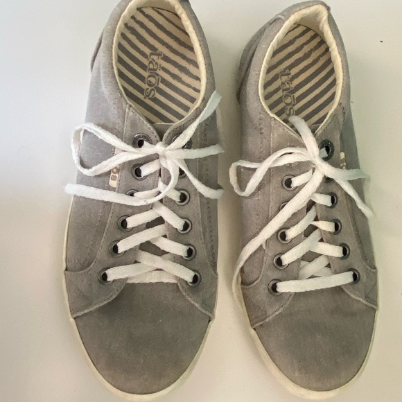 𝅺TAOS Womens Star STA-12844 Gray Canvas Low Top Lace Up Sneakers Shoes Size 7 - Picture 6 of 10